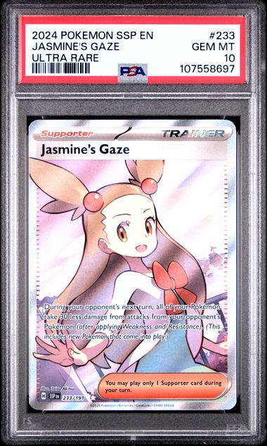 2024 Pokémon SSP EN – Surging Sparks #233 Jasmine's Gaze Ultra Rare PSA 10