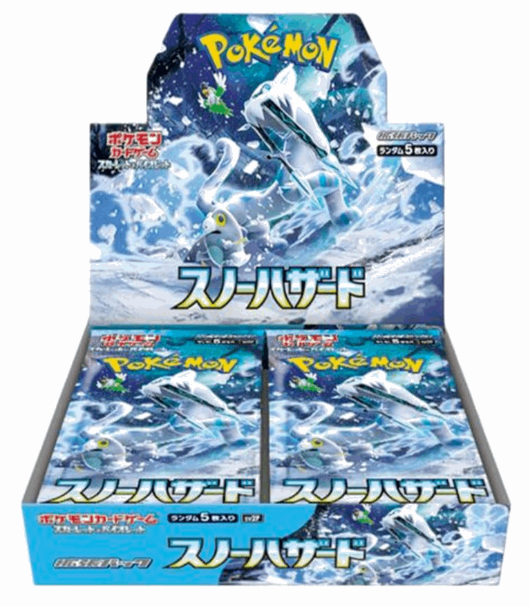 Pokémon Snow Hazard Japanese Booster Box - SV2P with winter-themed artwork and collectible card packs.