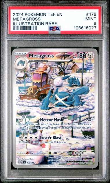 2024 Pokémon English Temporal Forces #178 Metagross Illustration Rare PSA 9