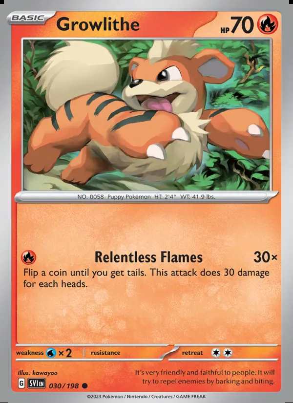 030 Growlithe Reverse Holo - Denji Collectables - Pokémon Cards