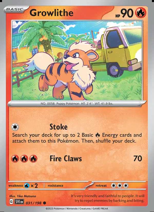 031 Growlithe Reverse Holo - Denji Collectables - Pokémon Cards