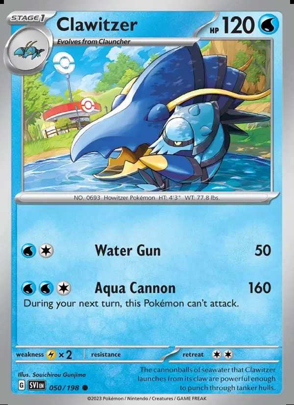 050 Clawitzer Reverse Holo - Denji Collectables - Pokémon Cards