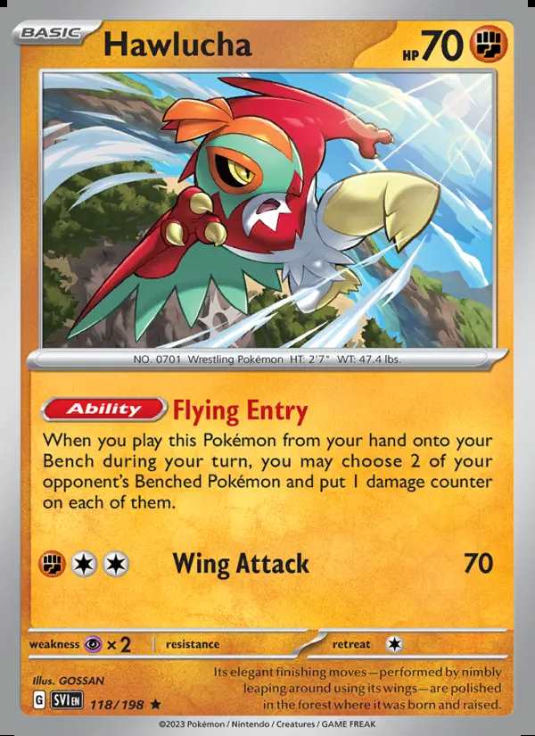 118 Hawlucha Holo - Denji Collectables - Pokémon Cards