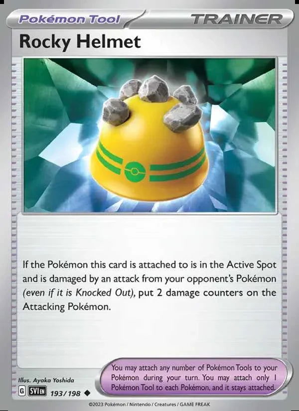 193 Rocky Helmet Reverse Holo Pokémon card.