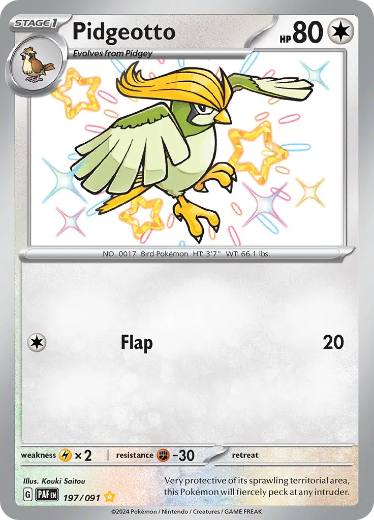 Pidgeotto (197/091) [Paldean Fates]