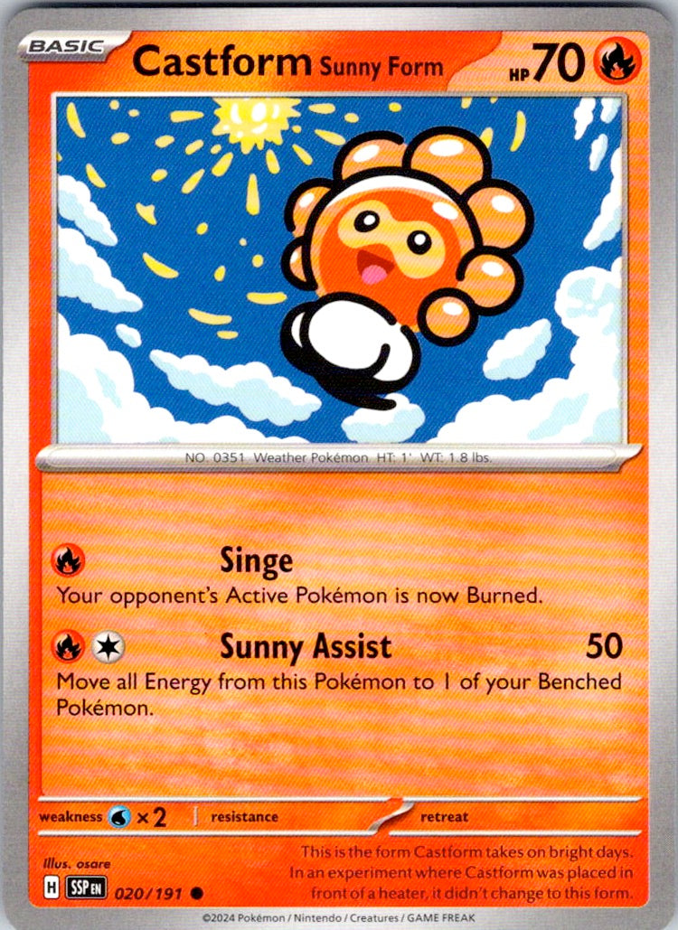 Castform Sunny Form (020/191) [SV08: Surging Sparks]