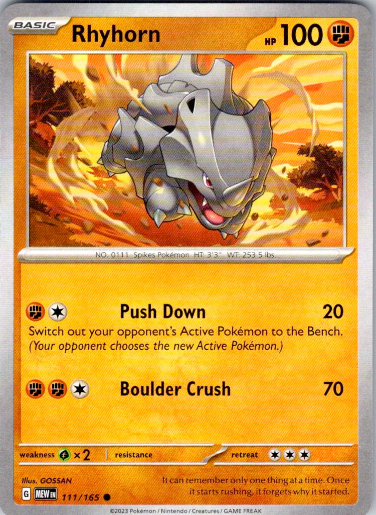 Rhyhorn (111/165) [SV: Scarlet & Violet 151]