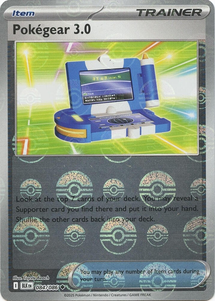 Pokegear 3.0 (Poke Ball Pattern) (084/086) [Black Bolt]