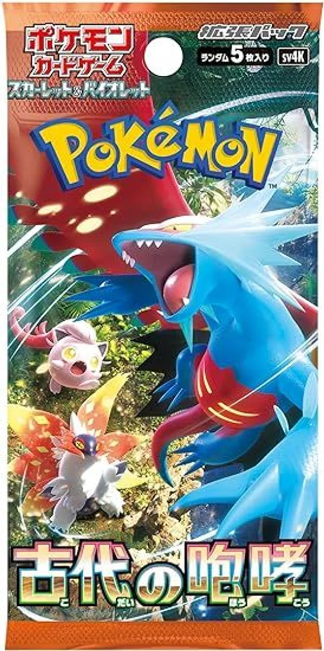 Pokémon Ancient Roar Japanese Booster Box - SV4K packaging with featured Pokémon design.