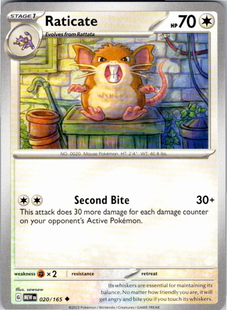 Raticate (020/165) [SV: Scarlet & Violet 151]