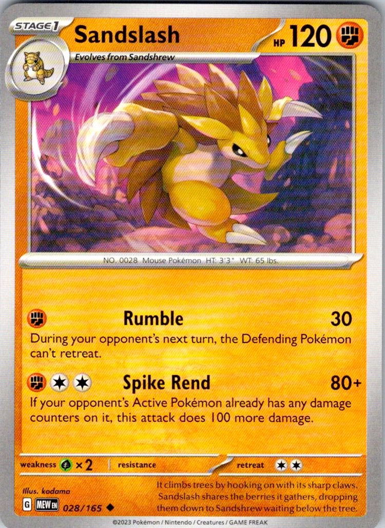 Sandslash (028/165) [SV: Scarlet & Violet 151]