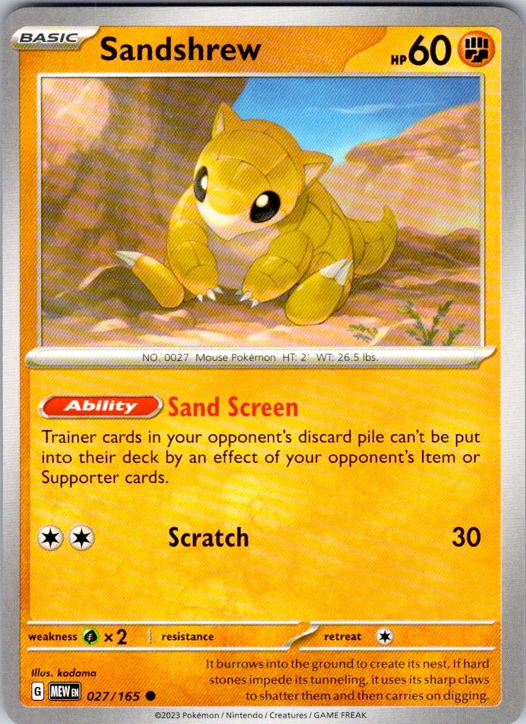 Sandshrew (027/165) [SV: Scarlet & Violet 151]