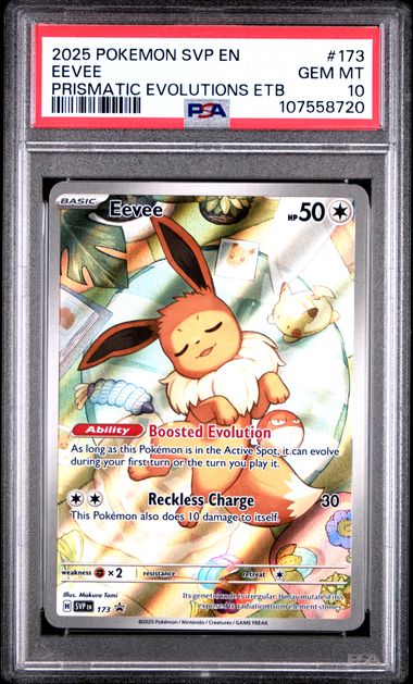 2025 Pokémon SVP EN–SV Black Star Promo #173 Eevee – Prismatic Evolutions ETB PSA 10